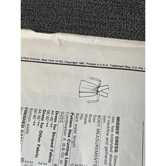 Vintage McCalls Stitch N Save Sewing Pattern 3106 Misses Dress Size 6-8-10 1987 - Picture 4 of 5